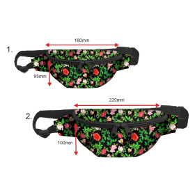 HÜFTTASCHE - MINI ROSEN UND BLÄTTER (PARADIESGARTEN) / Größe nach Wahl