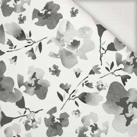 AQUARELL BLUMEN Ms. 1 (grau) - Nylonstoff PUMI