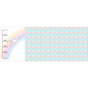 EINHORN UND STERNE (WUNDERLAND) - SINGLE JERSEY panoramisches Paneel (60cm x 155cm)