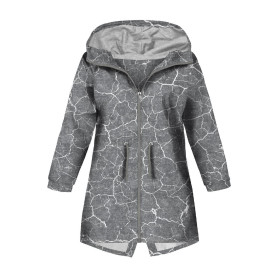 KINDERPARKA (ARIEL) - VERBRANNTE ERDE (weiß) / ACID WASH (grau) - Nähset