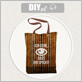 SHOPPER TASCHE - ICH SEHE, DASS IHR SPICKT! / HERBST STREIFEN / bunt (HERBSTFARBEN) - Nähset