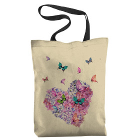 SHOPPER TASCHE - HERZBLUMEN / Schmetterlinge - Nähset