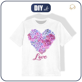 KINDER T-SHIRT  - HERZBLUMEN / LOVE - Nähset