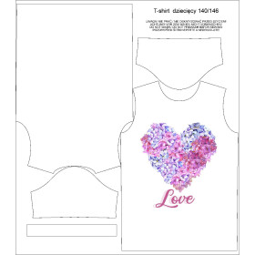 KINDER T-SHIRT  - HERZBLUMEN / LOVE - Nähset