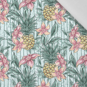TROPISCHE BLUMEN UND ANANASSE - Baumwoll Webware