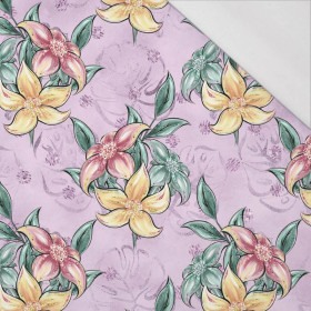 88cm TROPISCHE BLUMEN - bio single jerset mit Elastan  Sommersweat