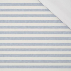 STREIFEN 1x1 - acid ecru / acid blau - bio single jerset mit Elastan  Sommersweat