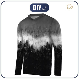 THERMO HERREN BLUSE (JIM) - WALD OMBRE (WINTER IM GEBIRGE) - Nähset