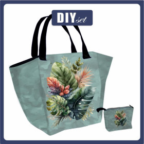 XL Tasche mit Utensilientasche 2 in 1 - TROPICAL BOUQUET M. 2 - Nähset