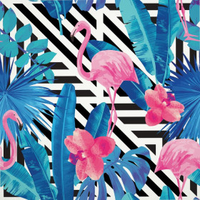 TROPISCHE FLAMINGOS - Baumwoll Webware