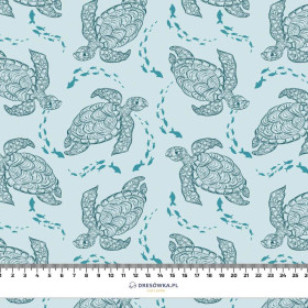 SCHILDKRÖTEN UND FISCHSCHWARM (BLAUER PLANET) - Wasserabweisende Webware