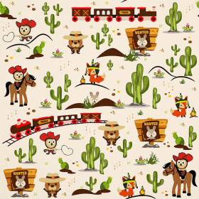 WILDER WESTEN TIERCHEN - Baumwoll Webware