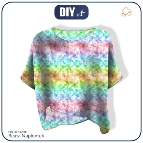 LEICHTE OVERSIZE BLUSE "ELENA" - BATIK  Ms. 1 / regenbogen - Nähset 