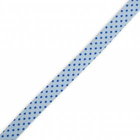 Schrägband Baumwolle 18mm in Sternen - hellblau