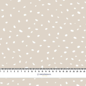 WEIßE SPUREN / beige (MAGISCHER WEIHNACHTSWALD) - leichte Maschenware angeraut