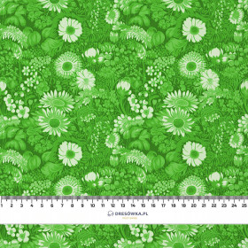 LIME GREEN / FLOWERS - Nylonstoff PUMI