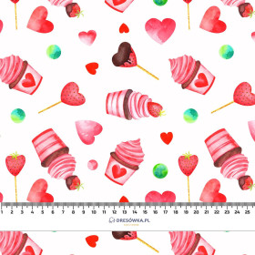 EIS UND ERDBEEREN - leichte Maschenware angeraut