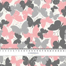 SCHMETTERLINGE / rosa  - leichte Maschenware angeraut