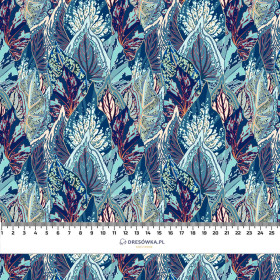 BLAUE BLÄTTER (VINTAGE) - bio single jerset mit Elastan Sommersweat