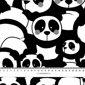 PANDAS / grau - Wasserabweisende Webware