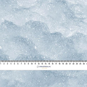 SCHNEE / hellblau (AUF GLAS GEMALT) - bio single jerset mit Elastan Sommersweat