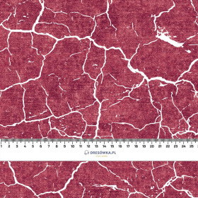 VERBRANNTE ERDE (weiß) / ACID WASH (dunkelrot) - Baumwoll Webware