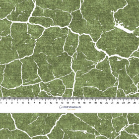 VERBRANNTE ERDE (weiß) / ACID WASH (olive) - Baumwoll Webware
