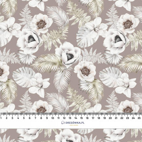 WHITE FLOWERS Ms. 3 - leichte Maschenware angeraut