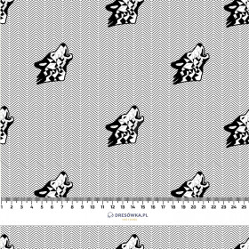 WOLF/ NACHT RUF / weiss - leichte Maschenware angeraut