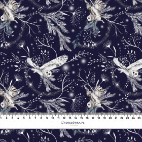 WINTER EULEN / dunkelblau  (WINTER IM PARK) - Lycra 300g