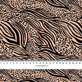ANIMALS MIX / BEIGE - Baumwoll Webware