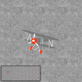 DOPPELDECKER (FLUGZEUGE) / ACID WASH GRAU - panoramisches Paneel (60 x 155cm)