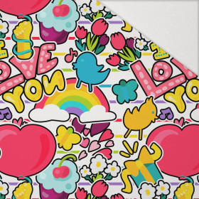 BUNTE STICKER MS. 2 - Hydrophober angerauter Wintersweat