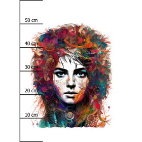 ABSTRACT GIRL MS. 1 - Paneel (60cm x 50cm) Wintersweat angeraut mit Elastan ITY
