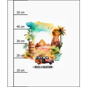 I NEED A VACATION - Paneel (60cm x 50cm) Wintersweat angeraut mit Elastan ITY