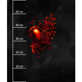 STEAMPUNK HEART - Paneel (60cm x 50cm) Hydrophober angerauter Wintersweat