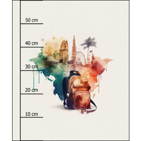 TRAVEL TIME MS. 6 - Paneel (60cm x 50cm) Wintersweat angeraut mit Elastan ITY