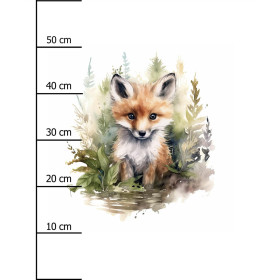 WATERCOLOR FOX - Paneel (60cm x 50cm) Wintersweat angeraut mit Elastan ITY