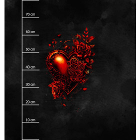 STEAMPUNK HEART - Paneel (75cm x 80cm) Wintersweat angeraut mit Elastan ITY