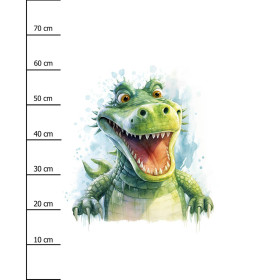 WATERCOLOR CROCODILE - Paneel (75cm x 80cm) Wintersweat angeraut mit Elastan ITY
