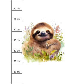 WATERCOLOR SLOTH W.2 - Paneel (75cm x 80cm) Wintersweat angeraut mit Elastan ITY