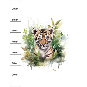 WATERCOLOR TIGER - Paneel (75cm x 80cm) Wintersweat angeraut mit Elastan ITY