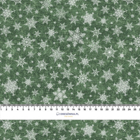 SCHNEEFLOCKEN MST. 2 / ACID WASH Flaschengrün  - Wasserabweisende Webware