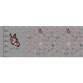 BEAUTY BUTTERFLY (GLITTER SCHMETTERLINGE) / ACID WASH GRAU - panoramisches Paneel (60cm x 155cm)