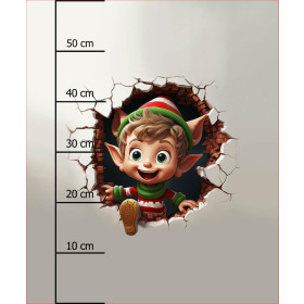 HAPPY ELF - Paneel (60cm x 50cm) Wintersweat angeraut mit Elastan ITY