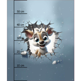 HAPPY DEER - Paneel (60cm x 50cm) Wintersweat angeraut mit Elastan ITY