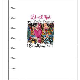 COLORS LOVE / white  - Panel (75cm x 80cm) SINGLE JERSEY PANEL