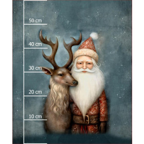 VINTAGE SANTA CLAUS - Paneel (60cm x 50cm) Wintersweat angeraut mit Elastan ITY