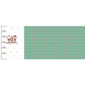 WEIHNACHTSMANN UND ELF / Geschenke (WEIHNACHTSFREUNDE) - panoramisches Paneel (60 x 155cm)