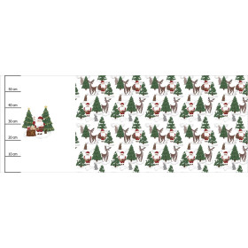 WEIHNACHTSMANN MIT DEM GESCHENKESACK (IM WEIHNACHTSMANN WALD) - panoramisches Paneel (60 x 155cm)